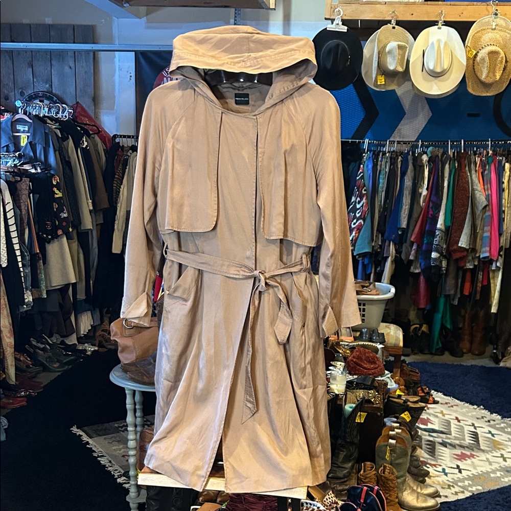 Pennyblack Luxury Women's Tan Hooded Trench Coat